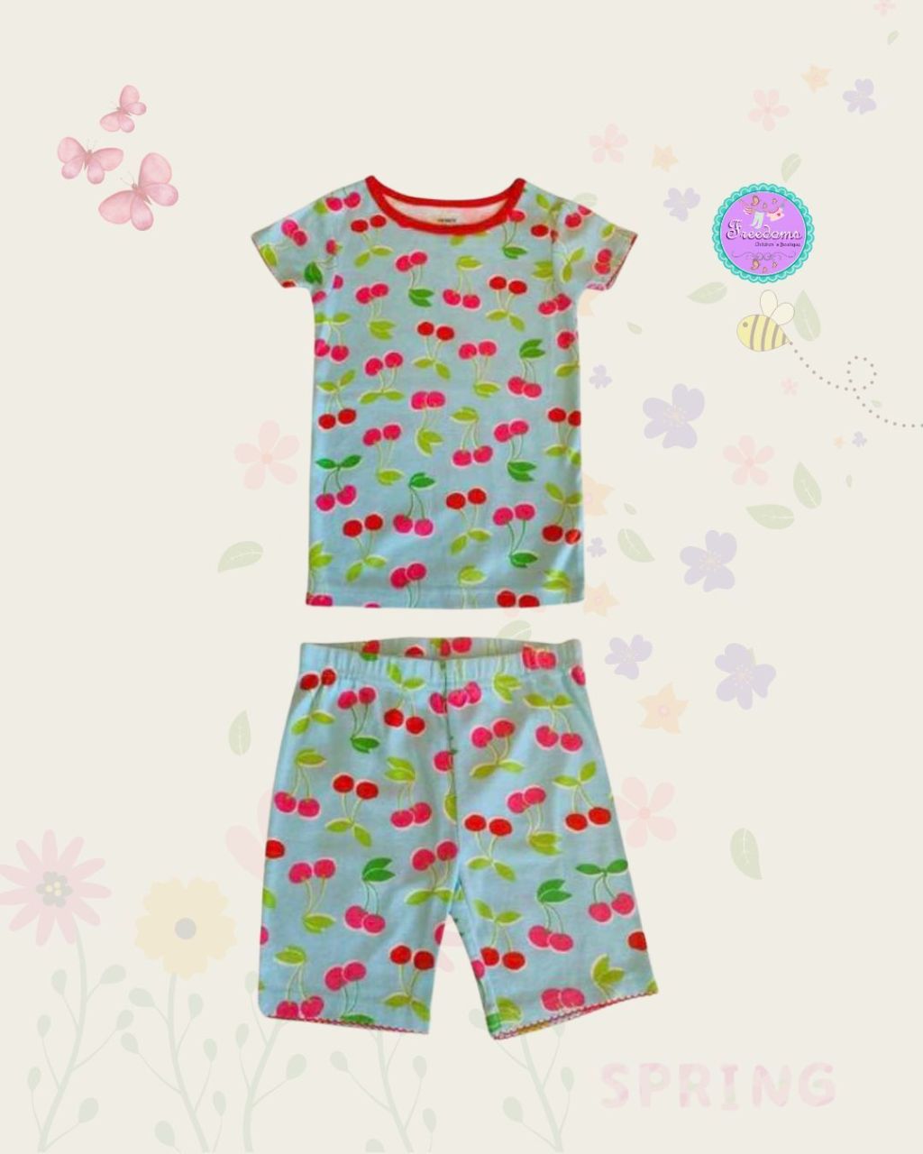 PIJAMA DE NIÑA CEREZAS