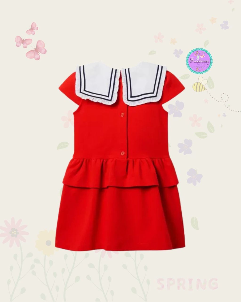 VESTIDO DE NIÑA CON CUELLO IRLANDES