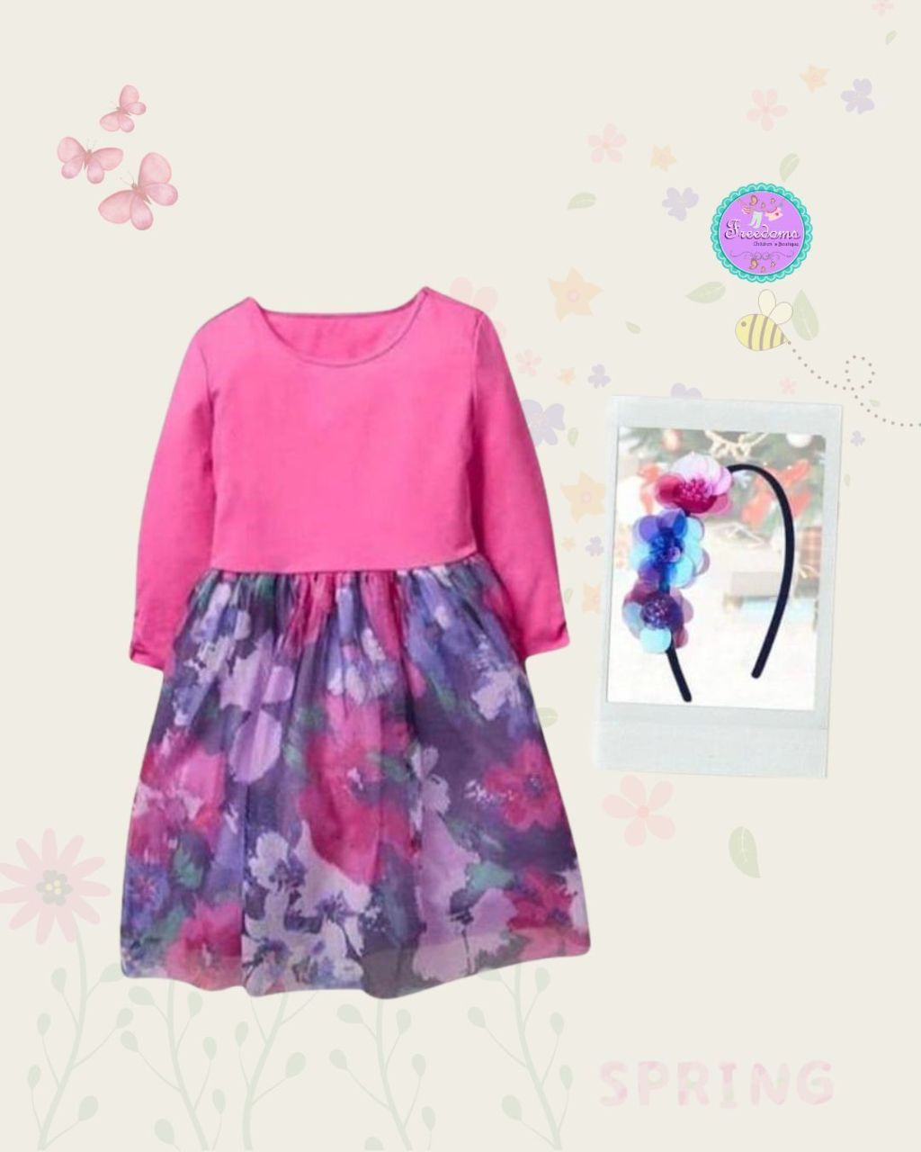 VESTIDO DE NIÑA VIOLETA ESTAMPADO FLORAL