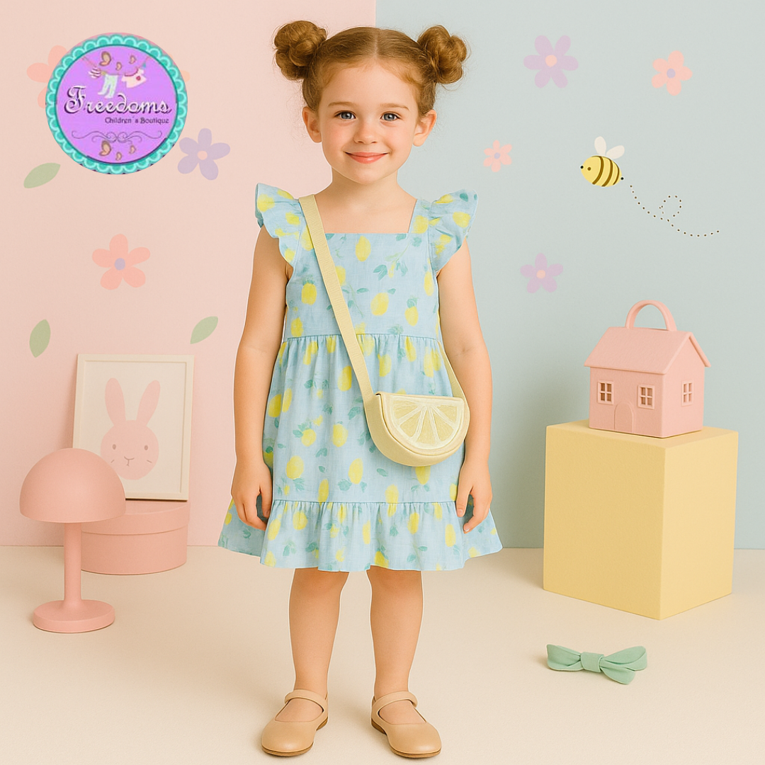 VESTIDO DE NIÑA ESTAMPADO LIMONES