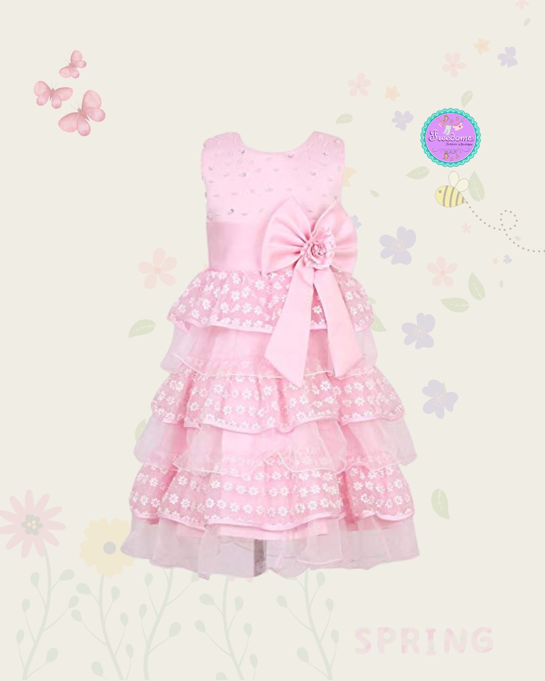 VESTIDO DE NIÑA BOLEROS ROSADOS