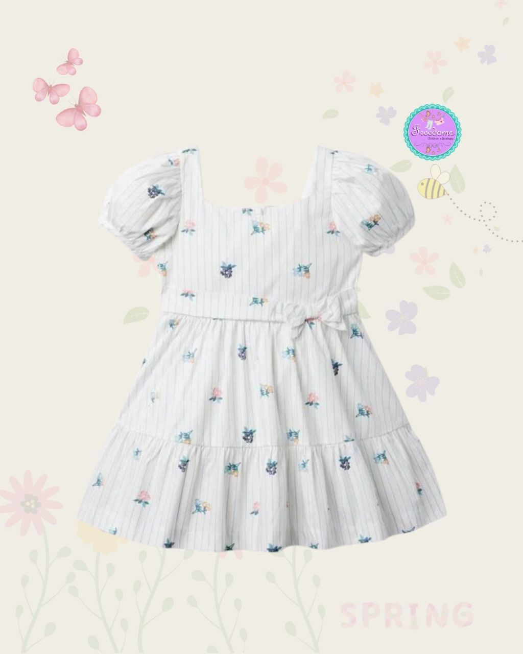 VESTIDO DE NIÑA ESTAMPADO FLORES