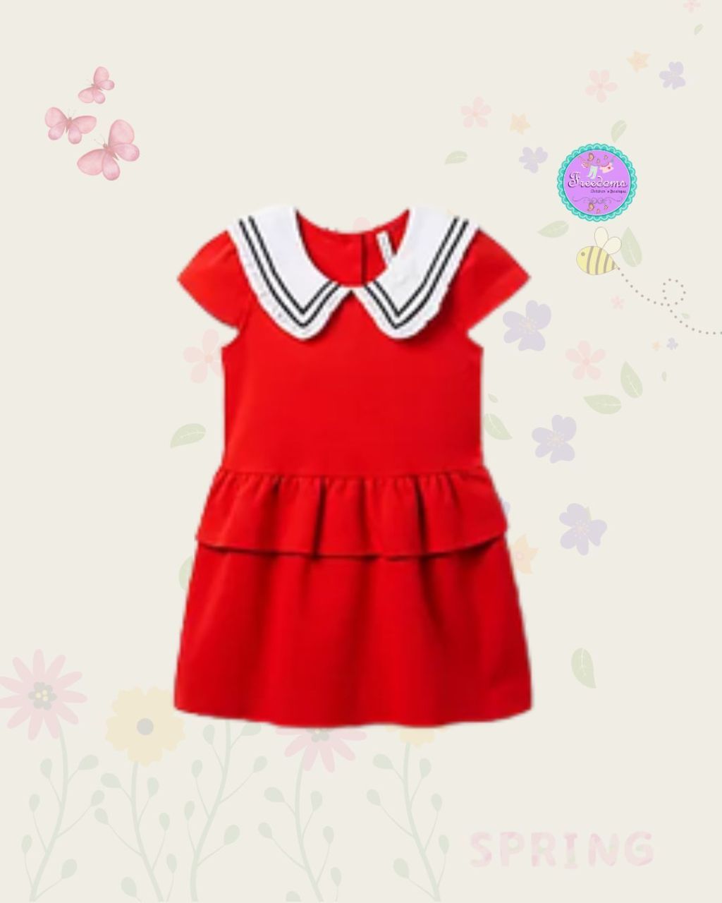 VESTIDO DE NIÑA CON CUELLO IRLANDES