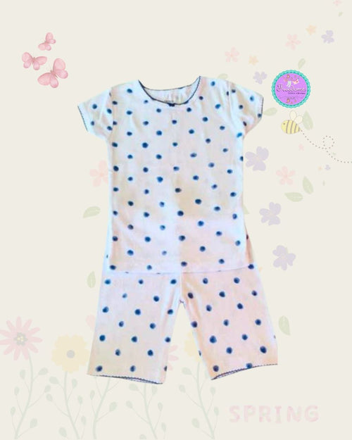 PIJAMA DE NIÑA LUNARES AZULES