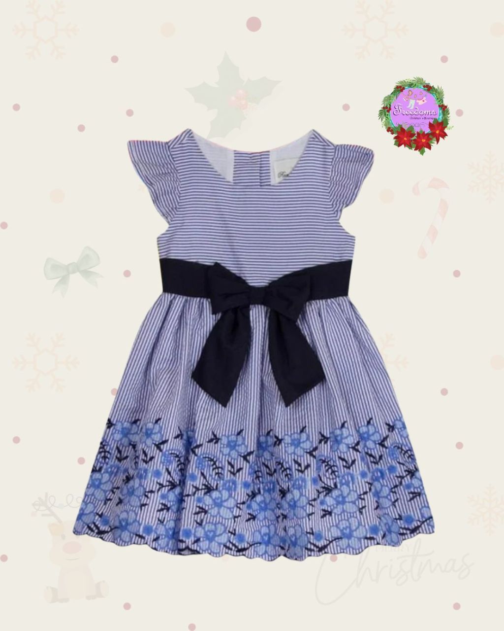 VESTIDO DE NIÑA RAYAS BORDADO