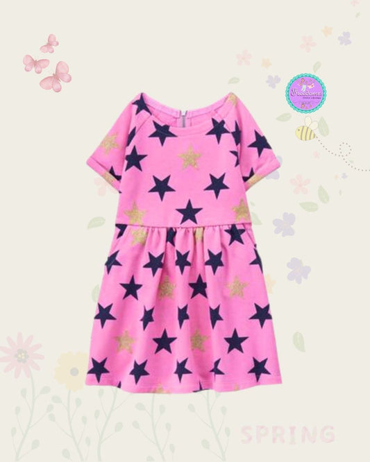 VESTIDO DE NIÑA ESTAMPADO DE ESTRELLAS