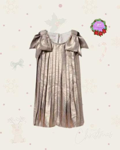 VESTIDO DE NIÑA OCRE METALIZADO