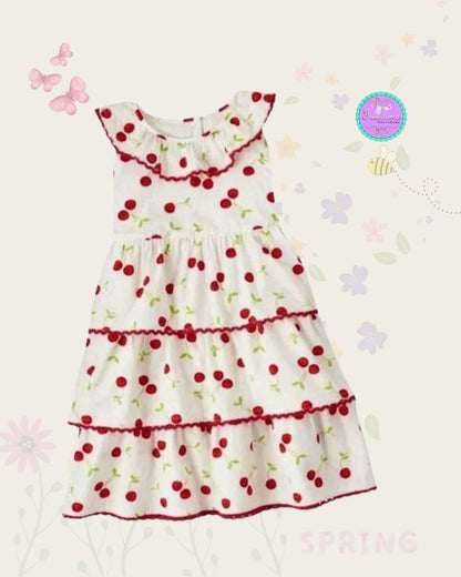 VESTIDO DE NIÑA ESTAMPADO CEREZAS