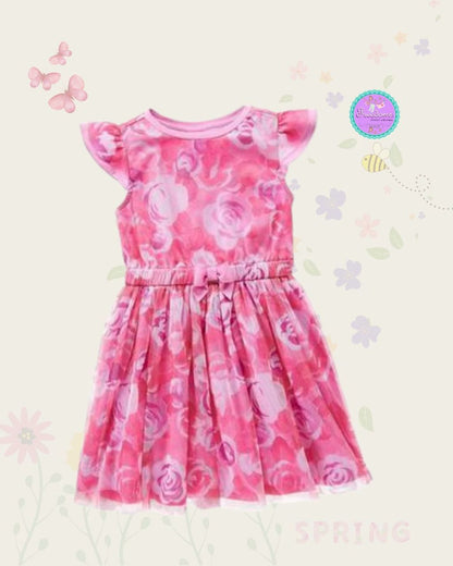 VESTIDO DE NIÑA ESTAMPADO DE ROSAS