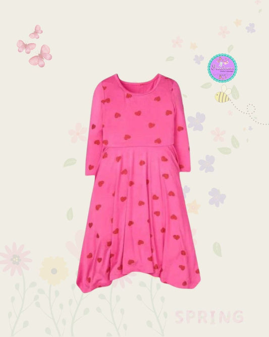VESTIDO DE NIÑA ESTAMPADO CORAZONES