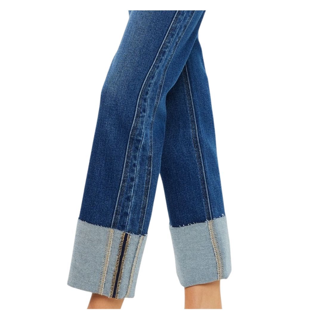 JEANS KAN CAN   DE TIRO BAJO  RECTO COMODO CON DOBLES