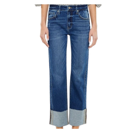 JEANS KAN CAN   DE TIRO BAJO  RECTO COMODO CON DOBLES