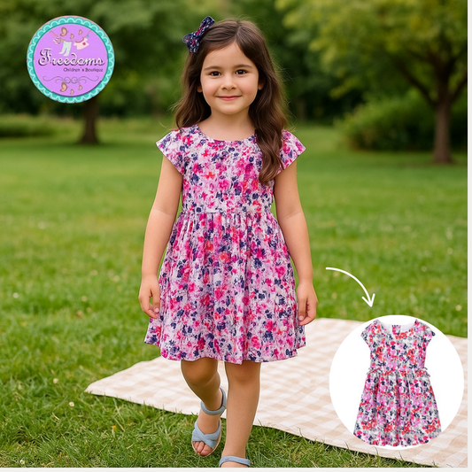 VESTIDO DE NIÑA ESTAMPADO DE FLORES