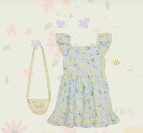 VESTIDO DE NIÑA ESTAMPADO LIMONES