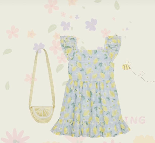 VESTIDO DE NIÑA ESTAMPADO LIMONES