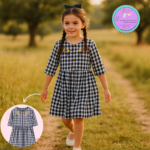 VESTIDO DE NIÑA CUADROS GLINGHAM
