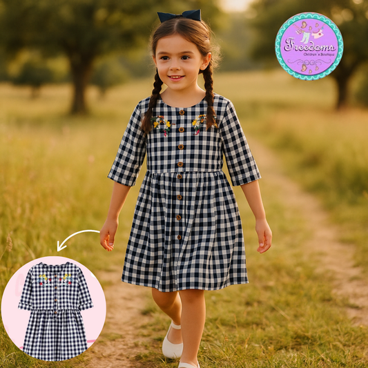VESTIDO DE NIÑA CUADROS GLINGHAM
