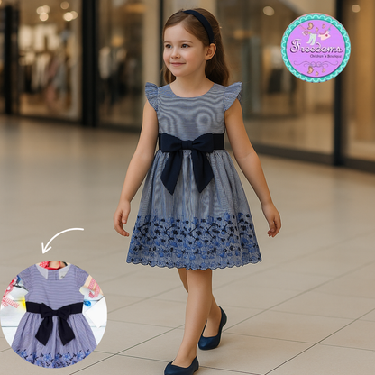 VESTIDO DE NIÑA RAYAS BORDADO