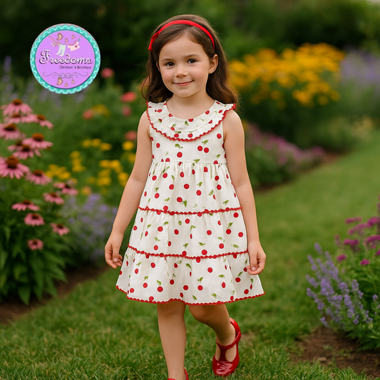 VESTIDO DE NIÑA ESTAMPADO CEREZAS