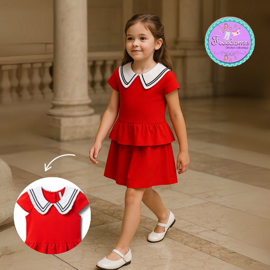 VESTIDO DE NIÑA CON CUELLO IRLANDES