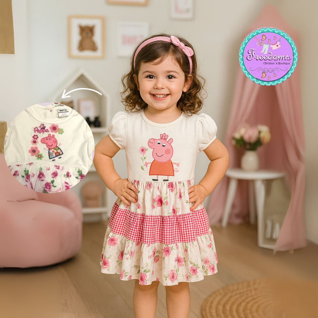 VESTIDO DE NIÑA ESTAMPADO PEPPA PIG
