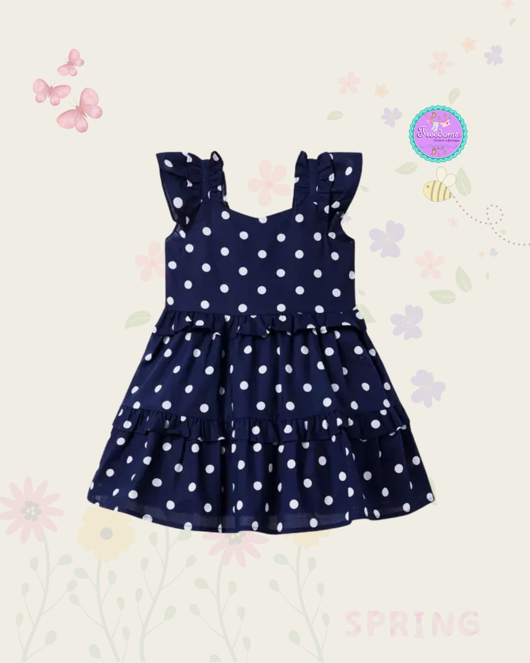 VESTIDO DE NIÑA ESTAMPADO LUNARES