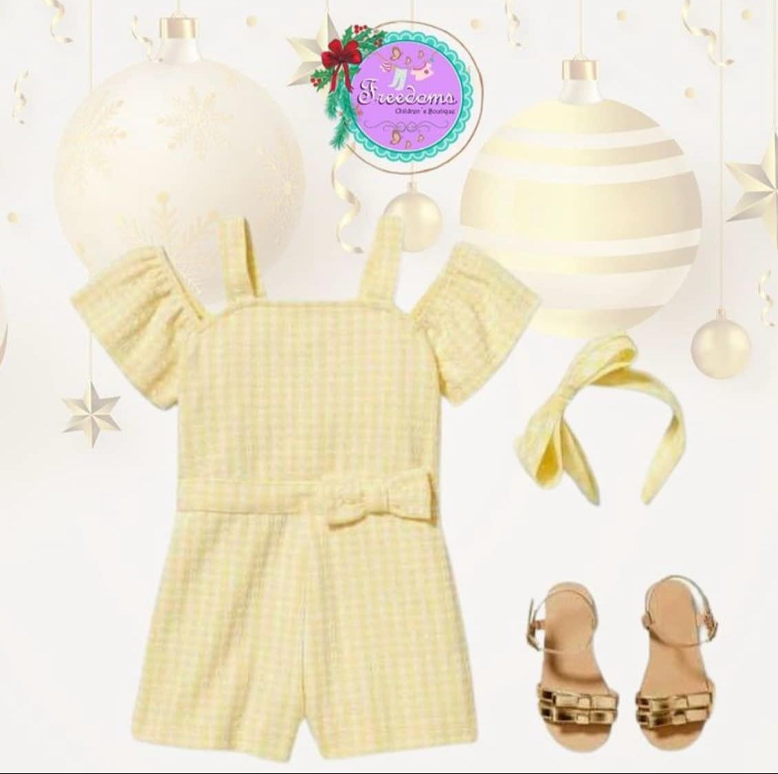 ENTERIZO DE NIÑA RUFFLE JACQUARD AMARILLO